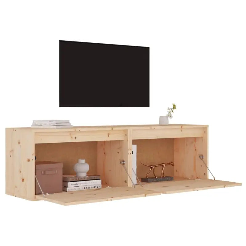 Wandplanken van massief grenenhout voor interieur en TV-meubel - Wandplanken