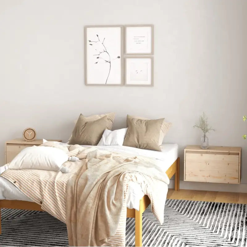 Wandplanken van massief grenenhout voor interieur en TV-meubel - Bruin / 2 / 1 - Wandplanken