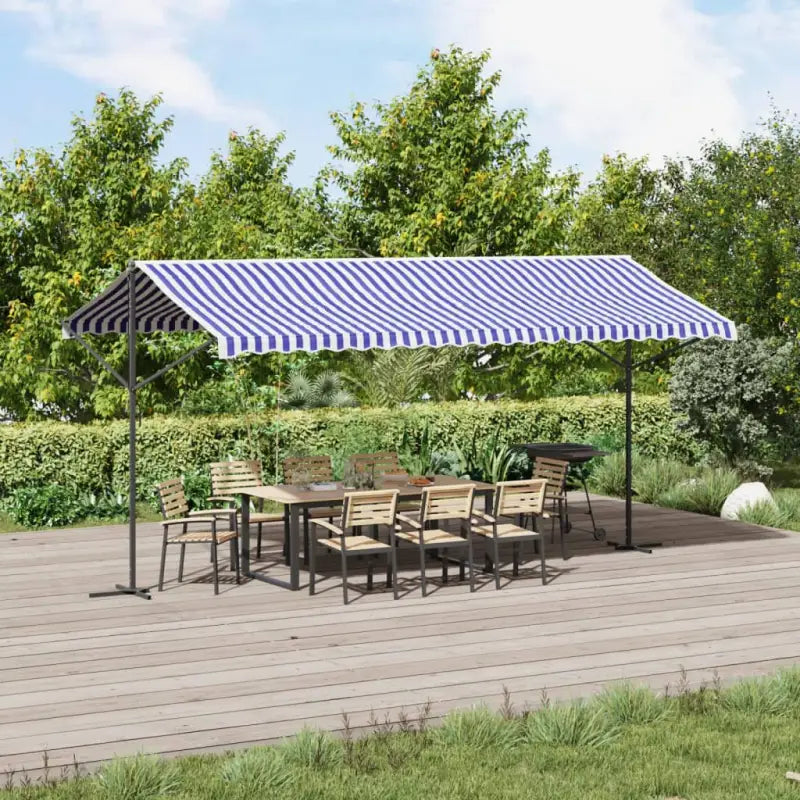 Waterdichte vrijestaande parasol voor tuin en terras - Wit / 5 x 3 m / 1 - Parasols en zonneschermen