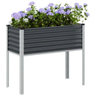 Weervast staal plantenbak voor tuin balkon en terras decoratie - Staal/Antracietkleurig / 100 x 41 x 90 cm / 1