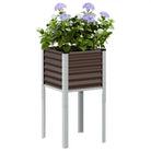 Weervast staal plantenbak voor tuin balkon en terras decoratie - Staal/bruin / 45 x 45 x 88 cm / 1 - Bloempotten &