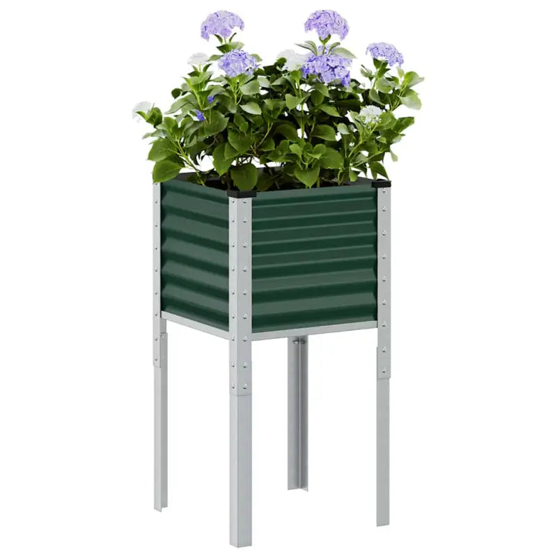 Weervast staal plantenbak voor tuin balkon en terras decoratie - Staal/Groen / 45 x 45 x 88 cm / 1 - Bloempotten &