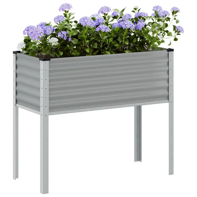 Weervast staal plantenbak voor tuin balkon en terras decoratie - Staal/grijs / 100 x 41 x 90 cm / 1 - Bloempotten &