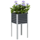 Weervast staal plantenbak voor tuin balkon en terras decoratie - Staal/Antracietkleurig / 45 x 45 x 88 cm / 1