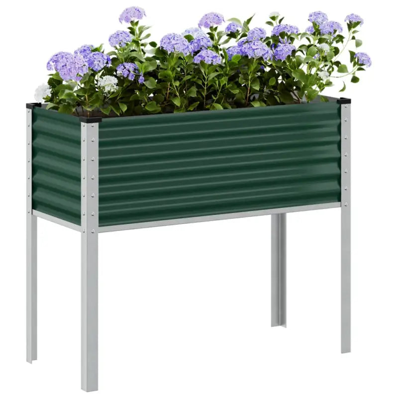 Weervast staal plantenbak voor tuin balkon en terras decoratie - Staal/Groen / 100 x 41 x 90 cm / 1 - Bloempotten &