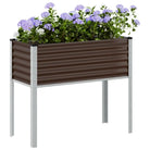 Weervast staal plantenbak voor tuin balkon en terras decoratie - Staal/bruin / 100 x 41 x 90 cm / 1 - Bloempotten &