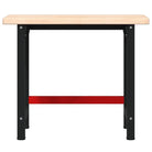 Werkbank van massief eikenhout met groot werkgebied en gepoedercoat metaal - Werkbanken