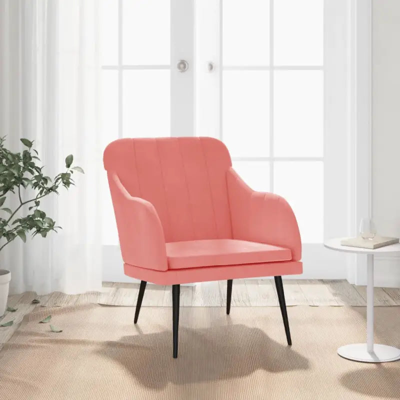 Zachte fluwelen fauteuil voor ultiem ontspanning na een drukke dag - Roze / 1 - Fauteuils & Relaxfauteuils