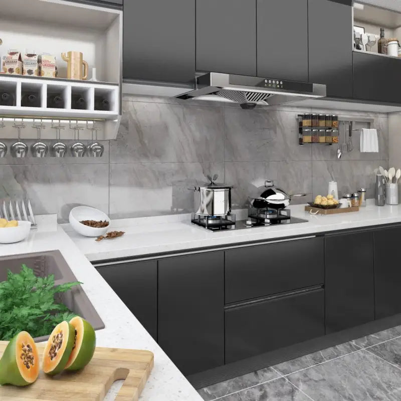 Zelfklevende meubelfolie voor een frisse look in je interieur - Zwart / 1 - Ruitenfolie