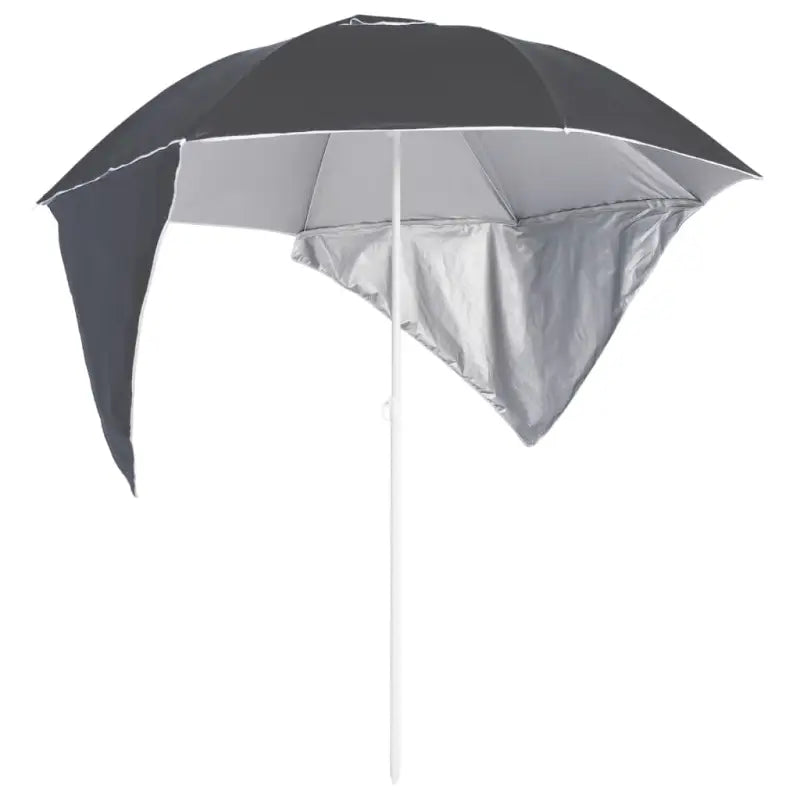 Zilverkleurige coating strandparasol met stalen frame voor UV-bescherming - Antraciet / 1 - Parasols en zonneschermen