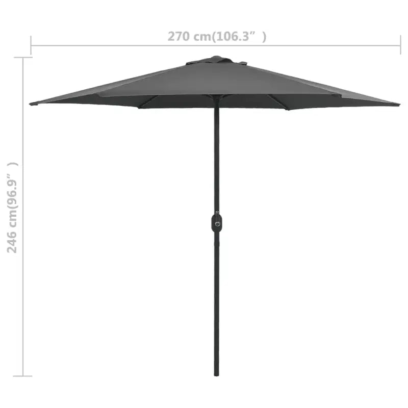 Zonneparasols met aluminium paal geschikt voor zware regenval - Parasols en zonneschermen