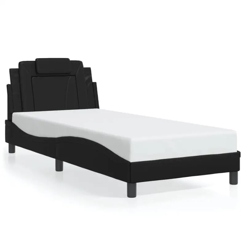 Zwart bedframe met hoofdeinde en multiplex lattenbodem voor comfortabel slapen - Bedden & bedframes