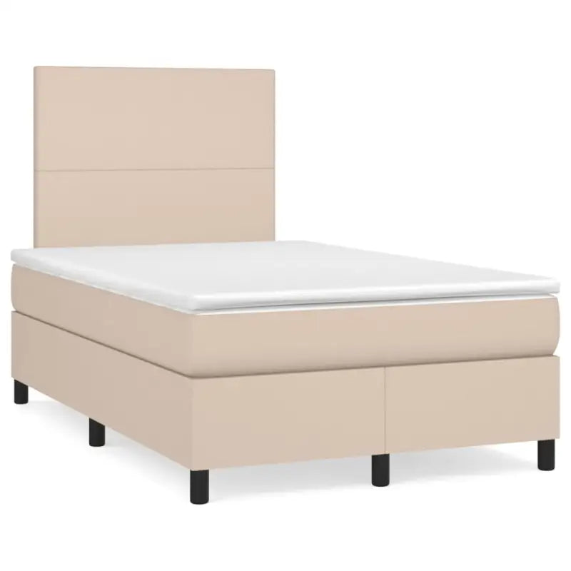 Zwart materiaal bed met LED verlichting en schuim vulling voor rust - Cappuccino / 120 x 190 cm / Effen ontwerp