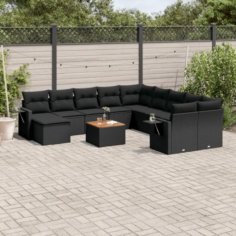 Zwart materiaal loungeset in gepoedercoat staal met comfortabele afmetingen - Zwart - Tuinsets
