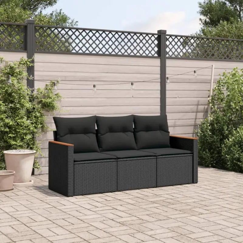 Zwart materiaal loungeset met gepoedercoat staal en afmetingen voor tuin - Zwart / Zonder tafel - Tuinsets