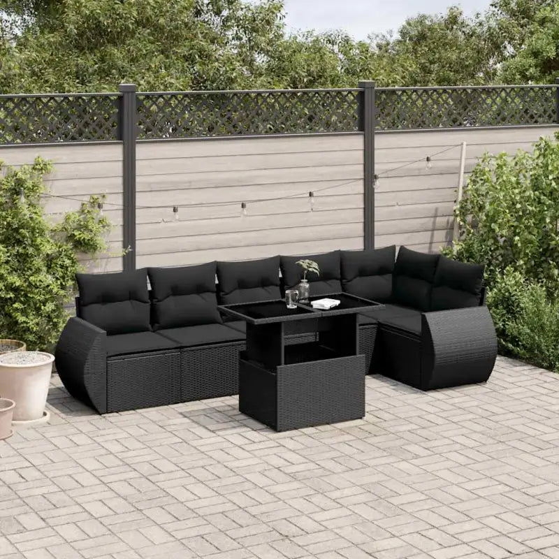 Zwart materiaal loungeset met gepoedercoat staal en afmetingen perfect voor je tuin - Tuinsets