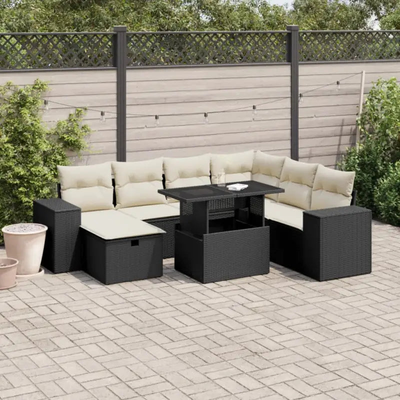 Zwart materiaal loungeset met gepoedercoat staal en comfortabele afmetingen - Tuinsets