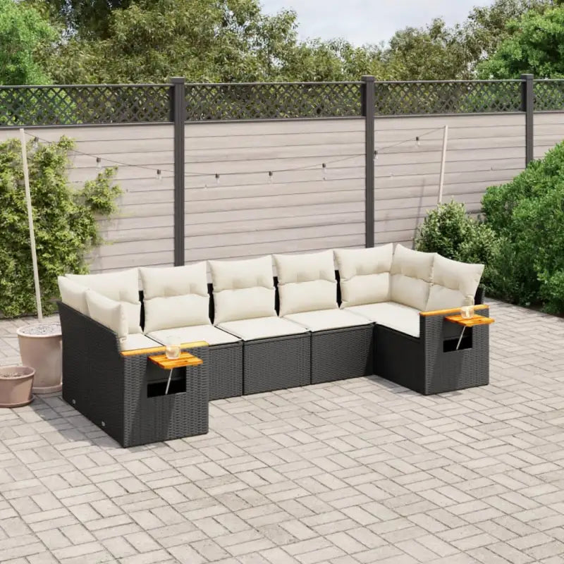 Zwart materiaal loungeset met gepoedercoat staal en comfortabele afmetingen - Tuinsets