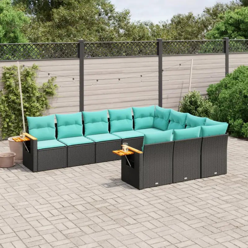Zwart materiaal loungeset met gepoedercoat staal en comfortabele afmetingen - Zwart / Zonder tafel - Tuinsets
