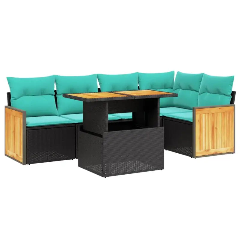 Zwart materiaal loungeset met gepoedercoat staal en comfortabele afmetingen - Tuinsets