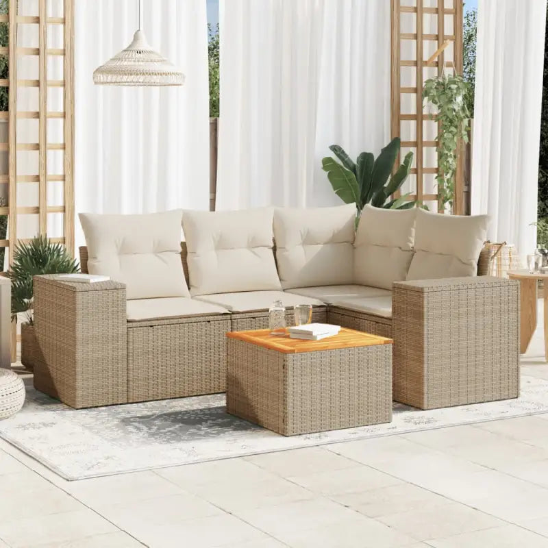Zwart materiaal loungeset met gepoedercoat staal en perfecte afmetingen - beige en crèmekleurig - Tuinsets