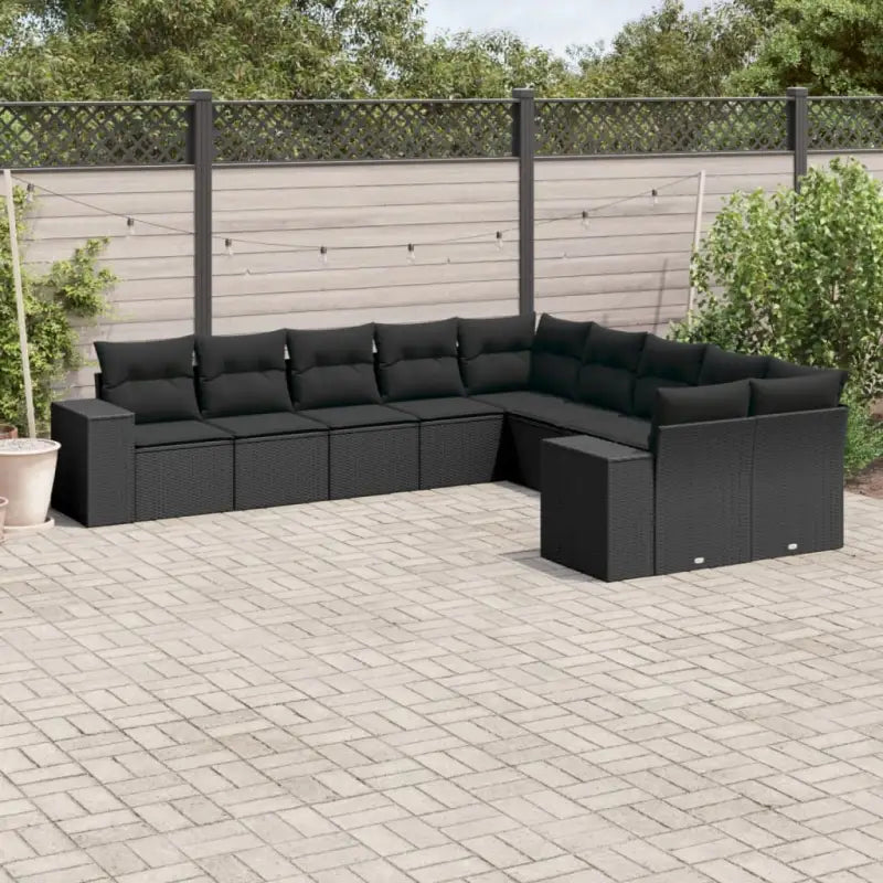 Zwart materiaal loungeset met gepoedercoat staal voor tuin en terras - Zwart / Zonder tafel - Tuinsets
