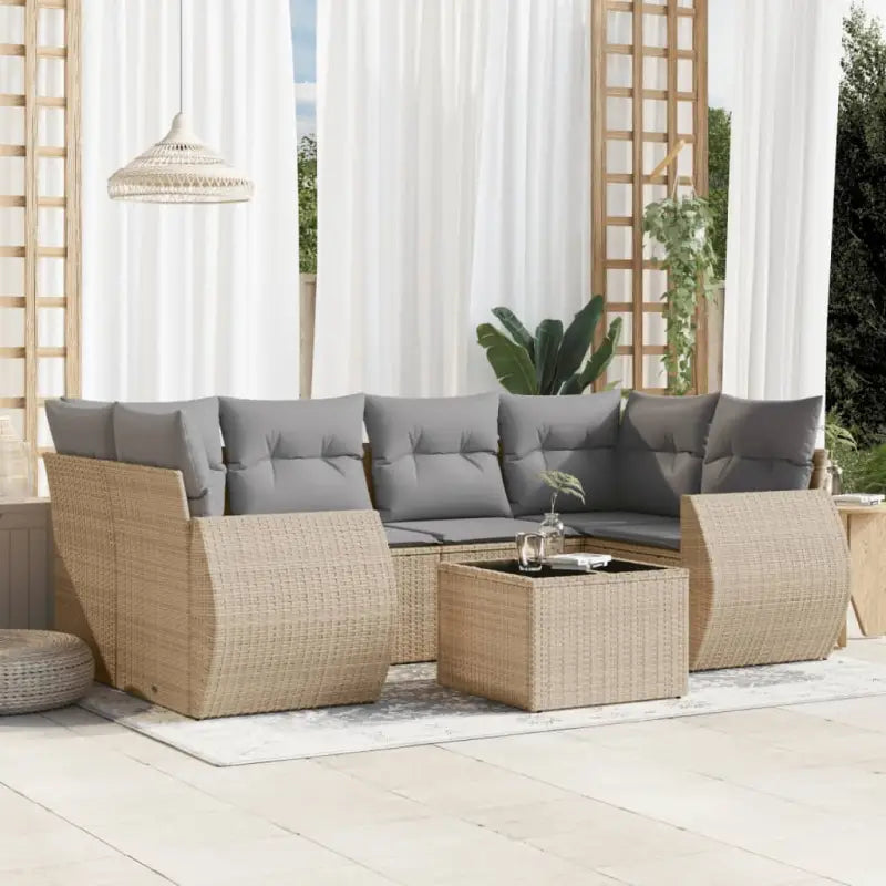 Zwart materiaal loungeset met waterdichte tas en gepoedercoat staal - beige en lichtgrijs - Tuinsets