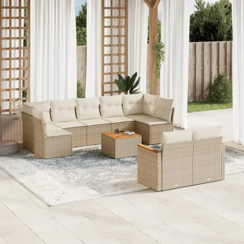 Zwart materiaal loungeset met waterdichte tas en gepoedercoat staal - beige en crèmekleurig / Met tafel - Tuinsets