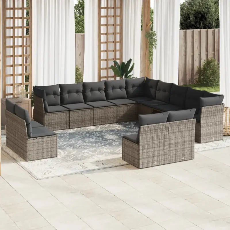 Zwart materiaal Loungeset met waterdichte tas en gepoedercoat staal - Grijs / Zonder tafel - Tuinsets