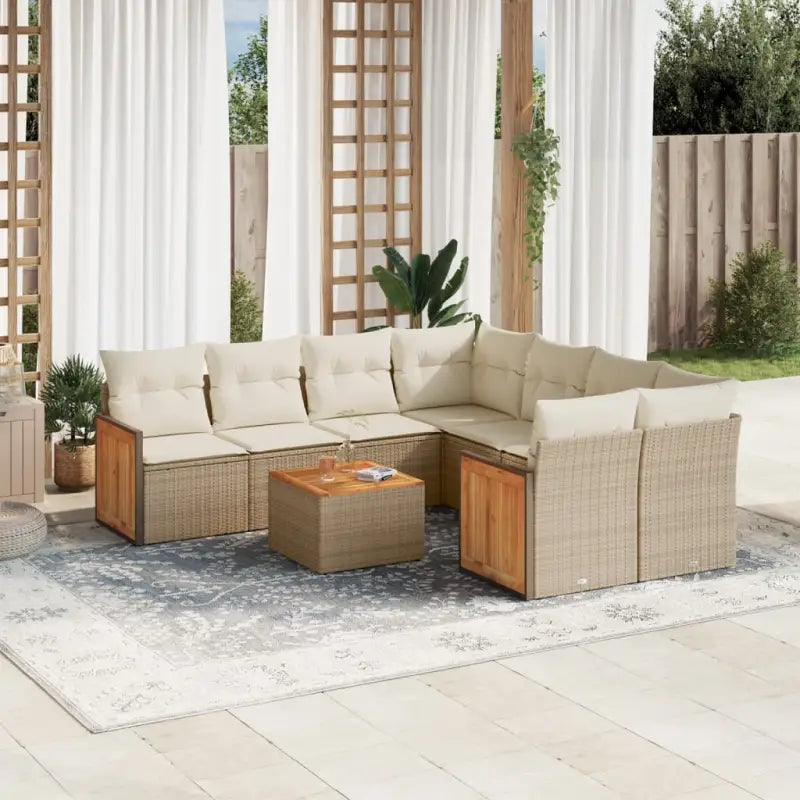 Zwart materiaal loungeset met waterdichte tas voor buitenplezier - beige en crèmekleurig - Tuinsets