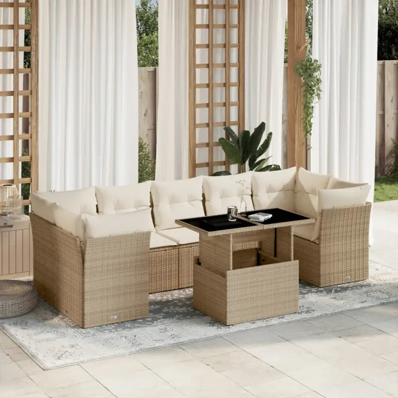 Zwart materiaal loungeset van gepoedercoat staal voor je tuin of terras - beige en crèmekleurig / zonder opbergruimte