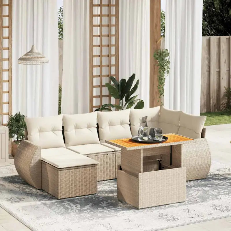Zwart materiaal loungeset van gepoedercoat staal voor je tuin of terras - beige en crèmekleurig / zonder opbergruimte