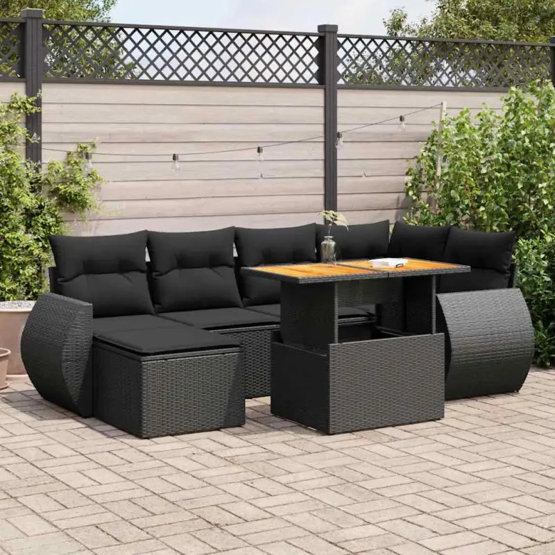 Zwart materiaal loungeset van gepoedercoat staal voor je tuin of terras - Zwart / met opbergruimte - Tuinsets