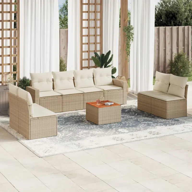 Zwart materiaal loungeset van gepoedercoat staal voor je tuin of terras - beige en crèmekleurig - Tuinsets