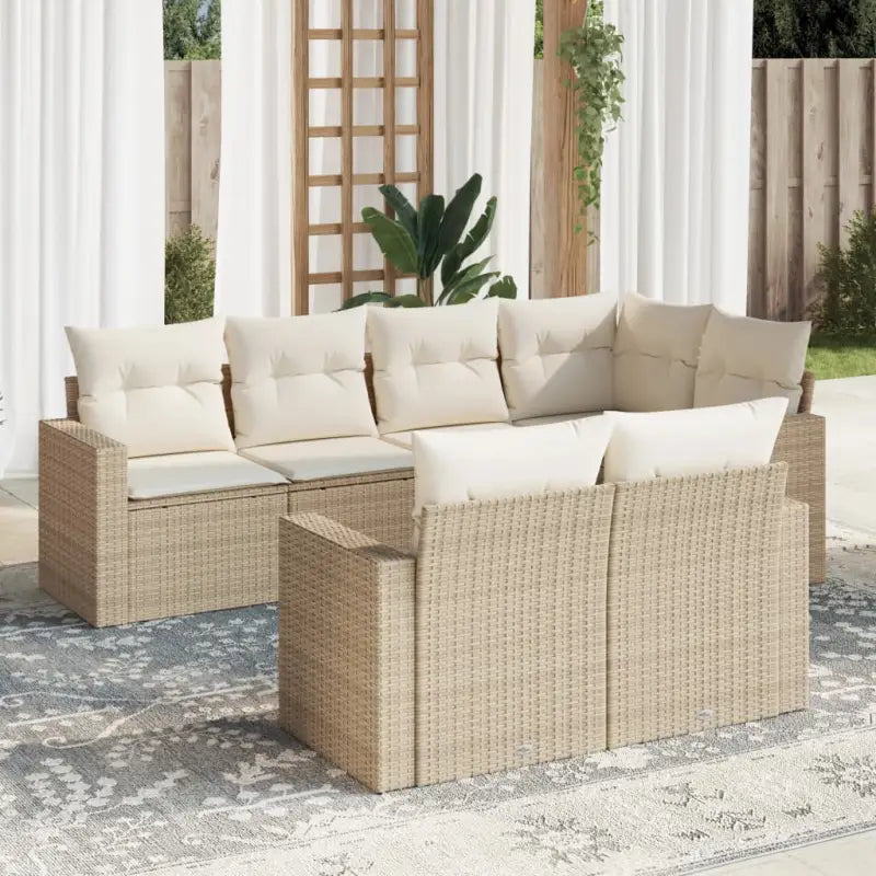 Zwart materiaal loungeset van gepoedercoat staal voor je tuin of terras - beige en crèmekleurig - Tuinsets