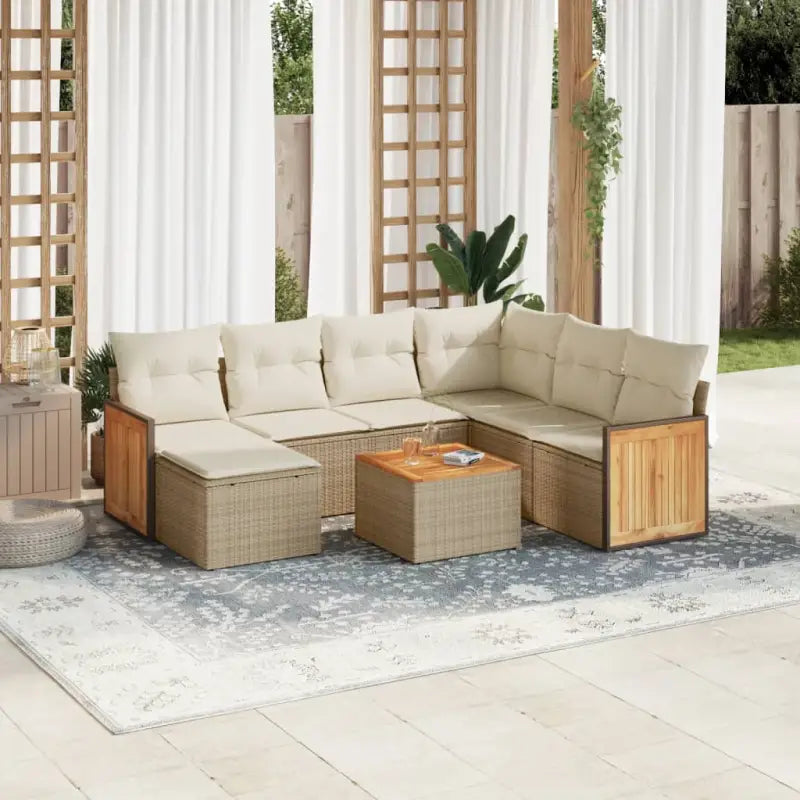 Zwart materiaal loungeset van gepoedercoat staal voor jouw tuin of terras - beige en crèmekleurig / Met tafel - Tuinsets