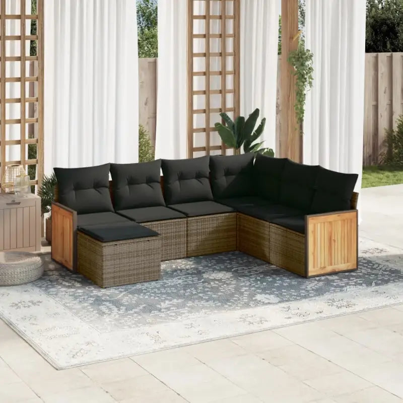 Zwart materiaal loungeset van gepoedercoat staal voor jouw tuin of terras - Grijs / Zonder tafel - Tuinsets