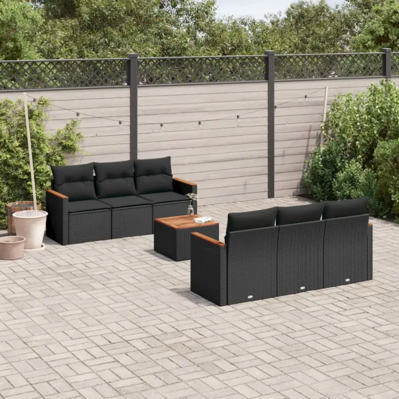 Zwart materiaal loungeset van gepoedercoat staal voor tuin en terras - Tuinsets