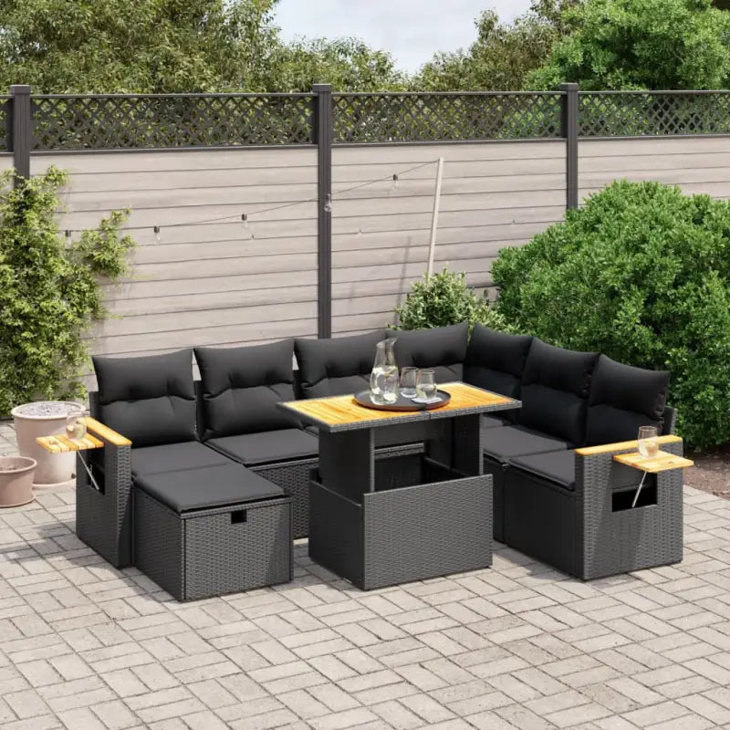 Zwart materiaal loungeset van gepoedercoat staal voor tuin en terras - Tuinsets