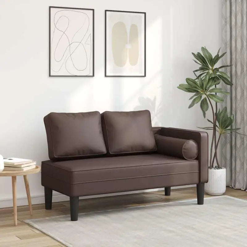 Zwarte chaise longue met comfortabel kussen voor ultiem relaxen - Bruin / 1 - Chaises longues