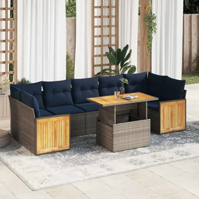 Zwarte lounge set van gepoedercoat staal met comfortabele afmetingen zitting - Grijs / met opbergruimte - Tuinsets