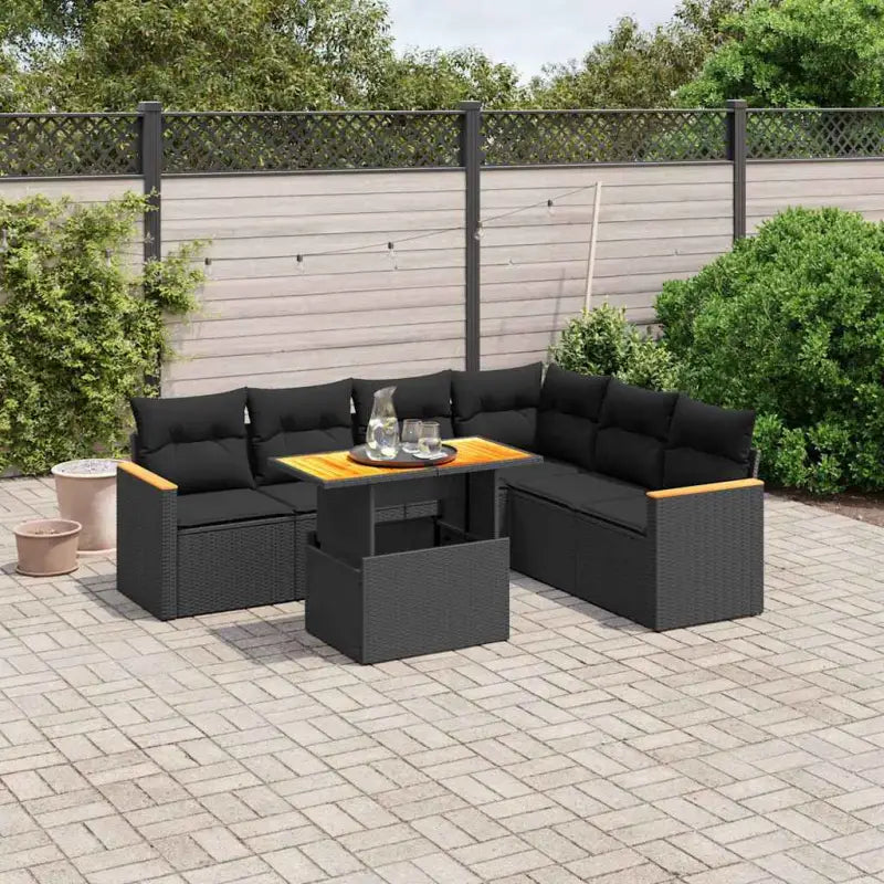 Zwarte loungeset met gepoedercoat staal en comfortabele afmetingen zitting - Tuinsets