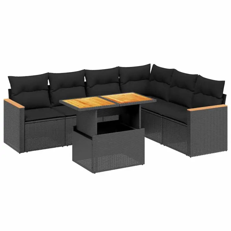 Zwarte loungeset met gepoedercoat staal en comfortabele afmetingen zitting - Tuinsets