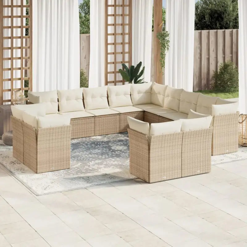 Zwarte loungeset met gepoedercoat staal en waterdichte tas voor buiten - beige en crèmekleurig / Zonder tafel - Tuinsets