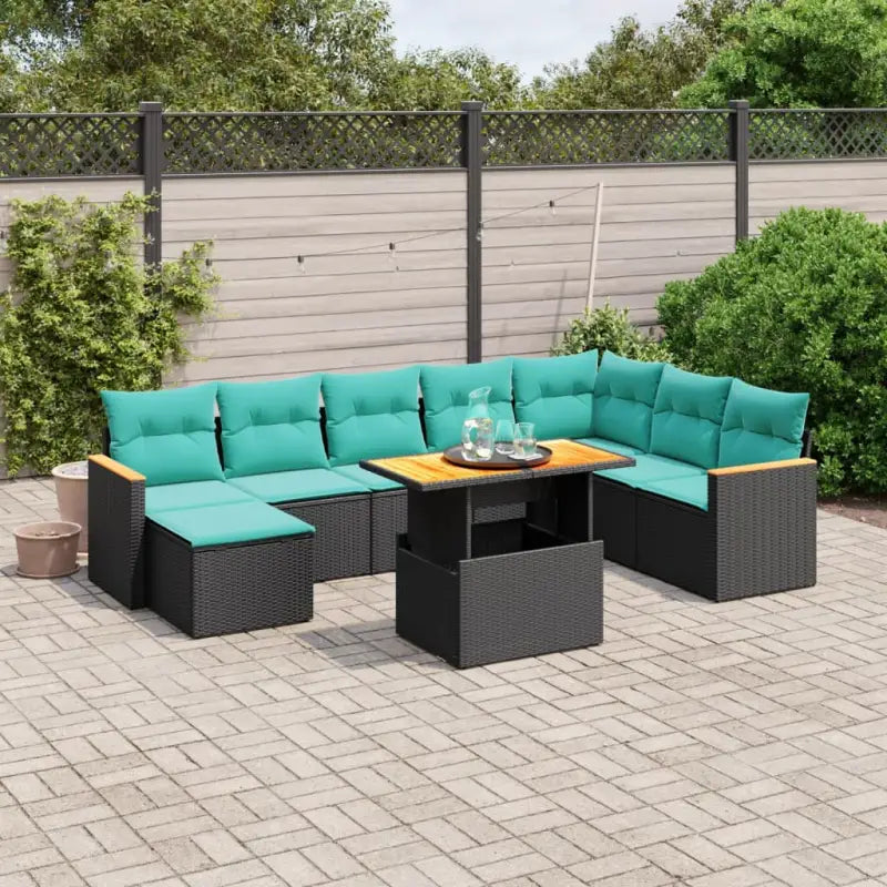 Zwarte loungeset met gepoedercoat staal voor tuin of terras - Zwart / zonder opbergruimte - Tuinsets