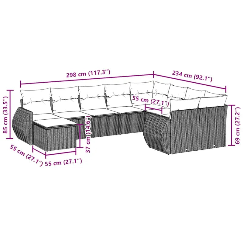 Zwarte loungeset met waterdichte tas en gepoedercoat staal voor buiten - Tuinsets