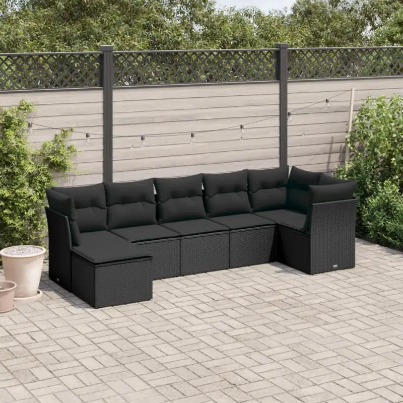 Zwarte loungeset met waterdichte tas en gepoedercoat staal’s afmetingen - Zwart / Zonder tafel - Tuinsets