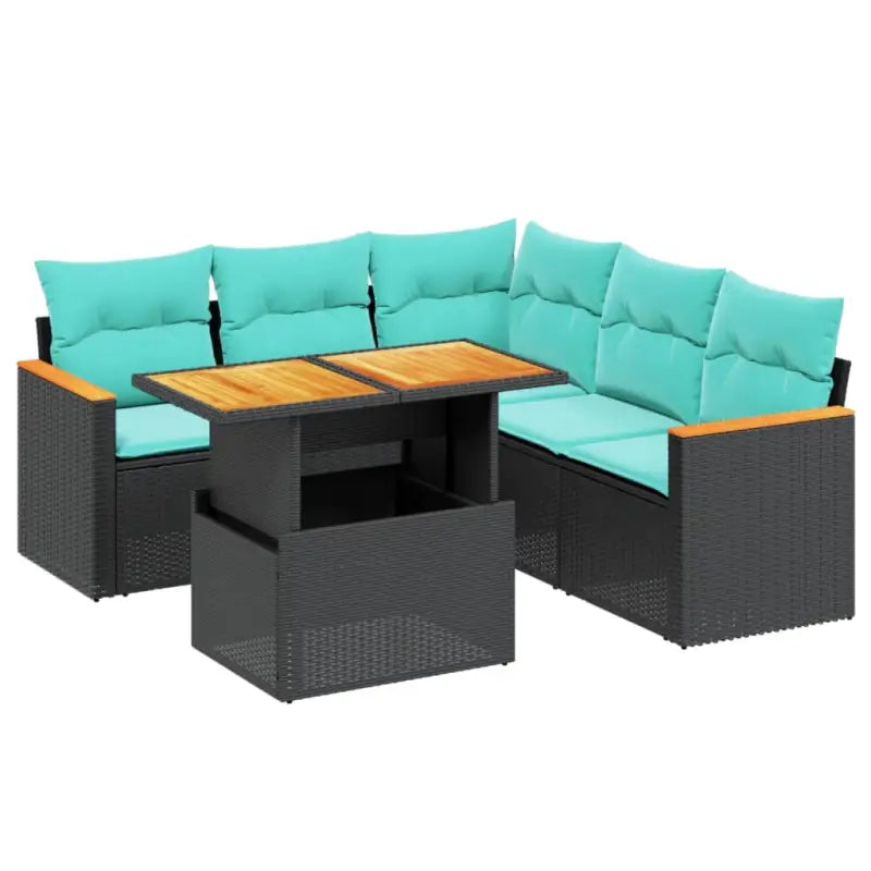 Zwarte loungeset van gepoedercoat staal met comfortabele afmetingen zitting - Tuinsets