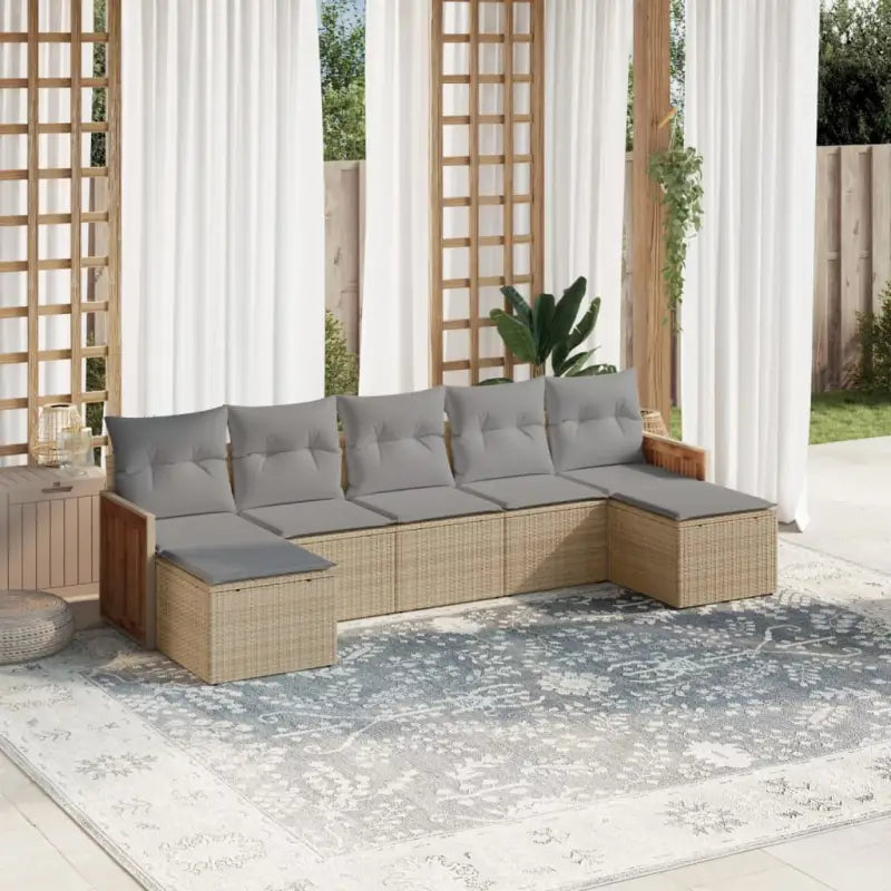 Zwarte loungeset van gepoedercoat staal voor in je tuin of terras - Beige en grijs / Zonder tafel - Tuinsets