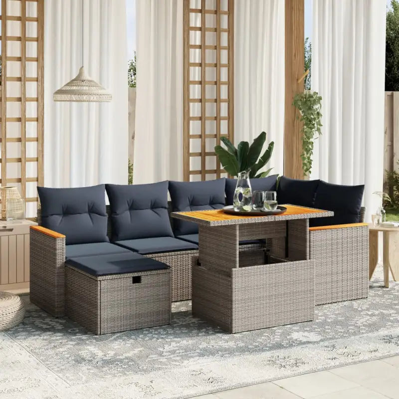 Zwarte loungeset van gepoedercoat staal voor tuin en terras - Grijs / zonder opbergruimte - Tuinsets